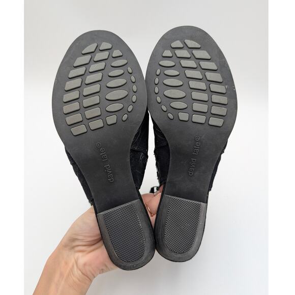 David Tate Sideview Block Heel Sandal Women's Black Metallic Size US9N EU39.5 - Picture 8 of 12